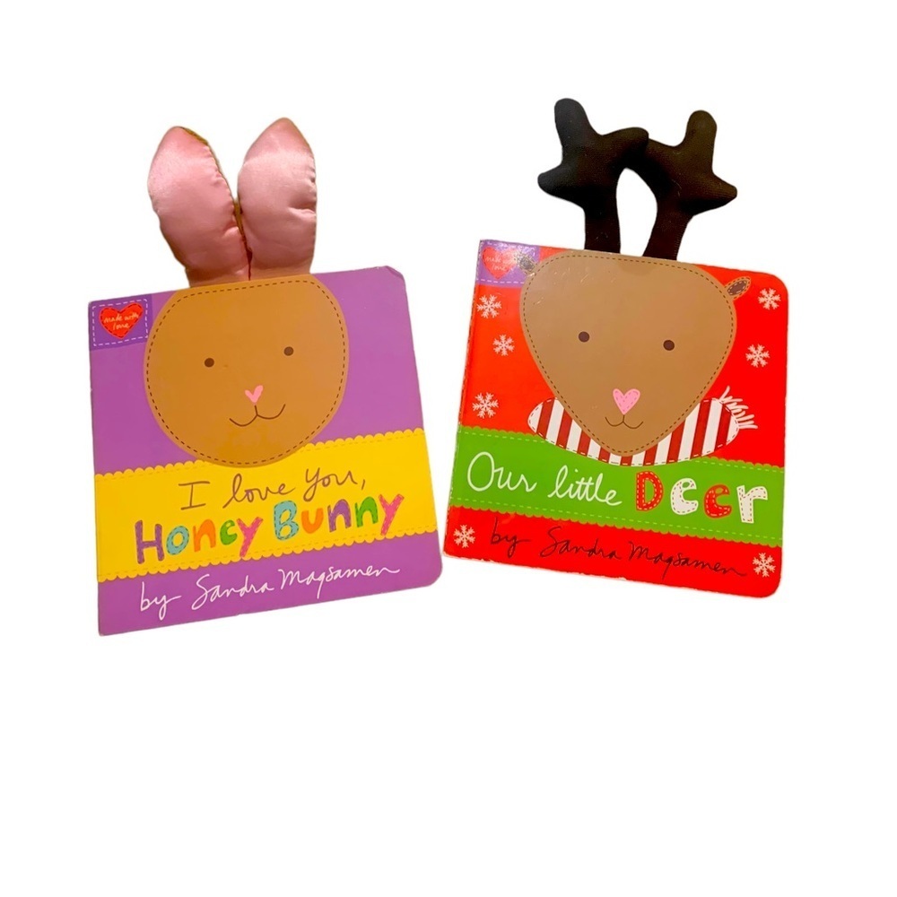 Book Duo Set Bunny Ear Book & Reindeer Antlers Book Toddler Elementary School